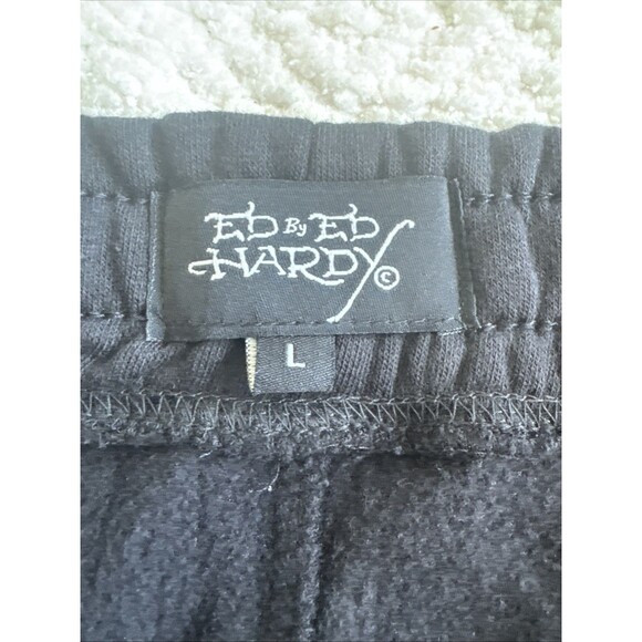 Ed Hardy Mens Love Kills Slowly Tiger Double Sided Sweatpants Black Sz L - Picture 2 of 9